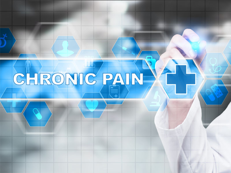 content image Medical doctor drawing chronic pain on the virtual screen